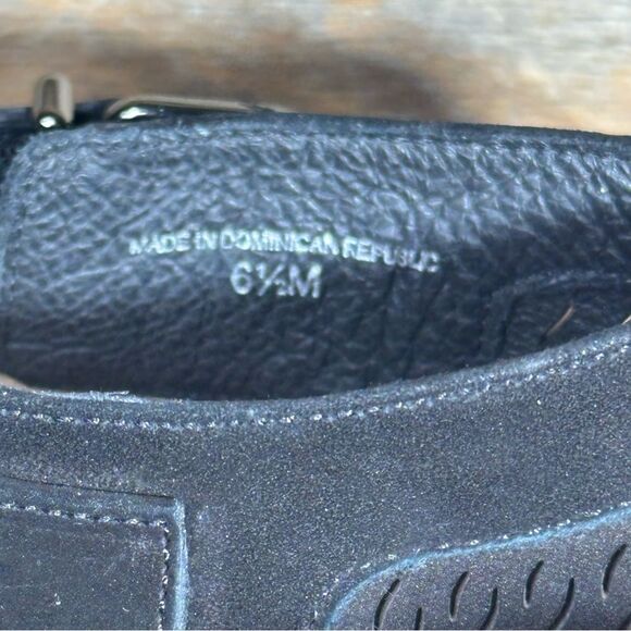 Antonio Melani Black Suede Peep Toe Slingback Heel sz 6.5 - Picture 4 of 7